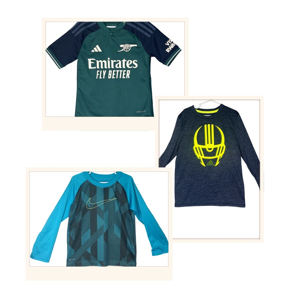 Adidas & Nike Kids Athletic Tees Size 7 Collection